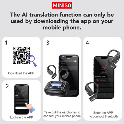 Translator Earphone  M98 AI Wireless Headphones Office Chat Headset ASMR Headset DIY APP AI Wireless Headphones with Mi