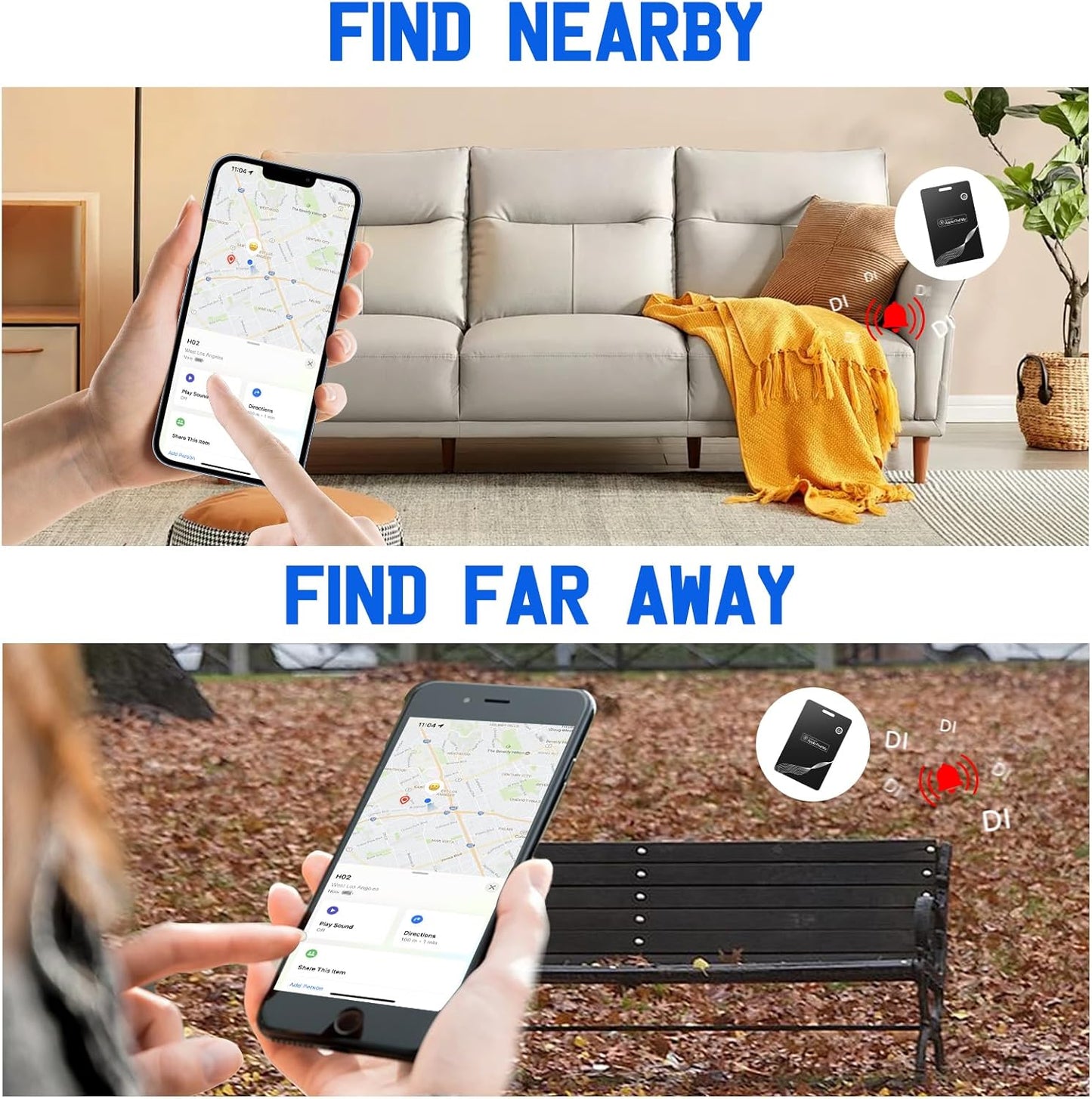Wallet Tracker Card, Wireless Charging Wallet Finder. Item Finder Works with Apple Find My (Ios Only),Thin GPS Item Tracker & Item Locators for Wallets, Luggage Easily Find All Your Things (Black)